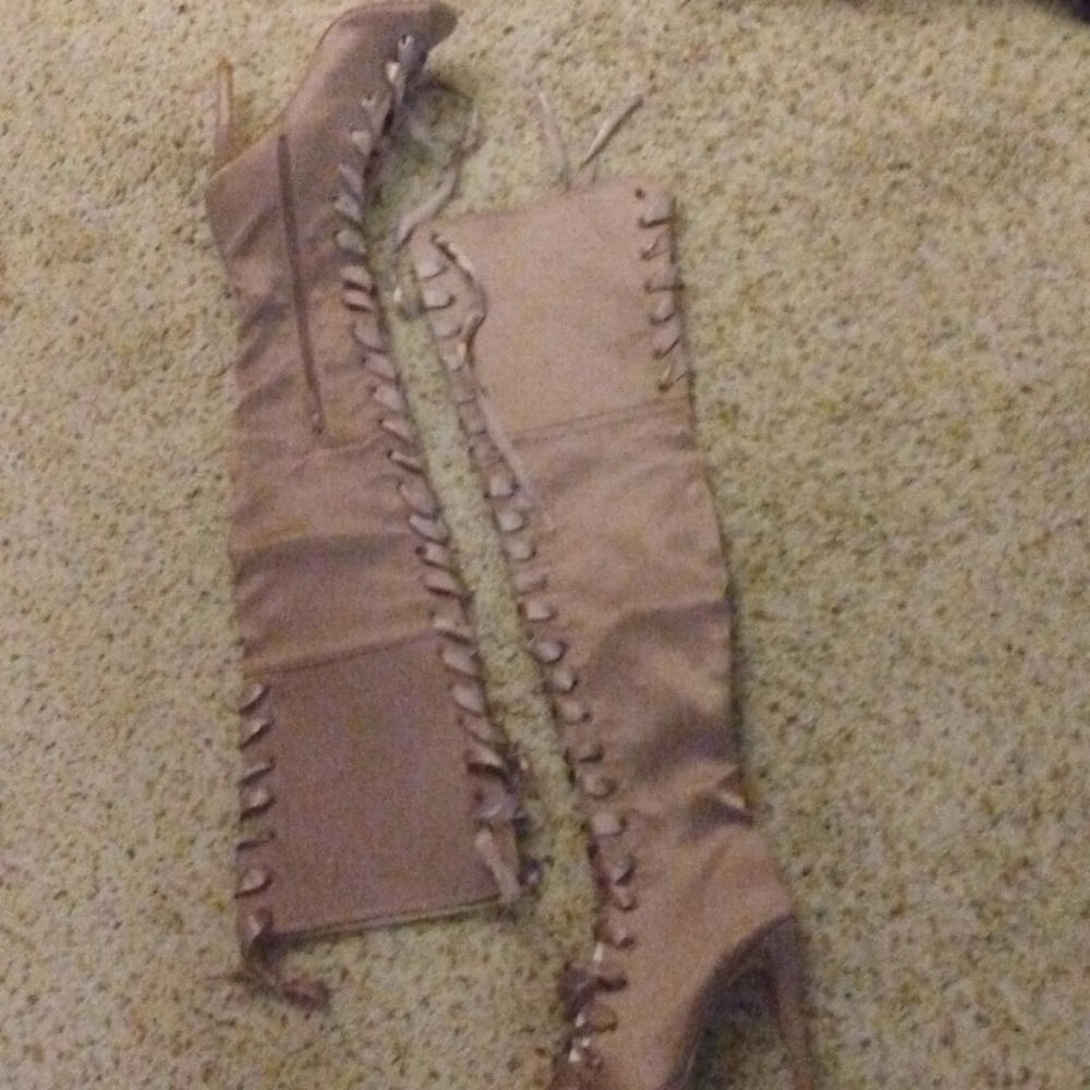 Purple high boots